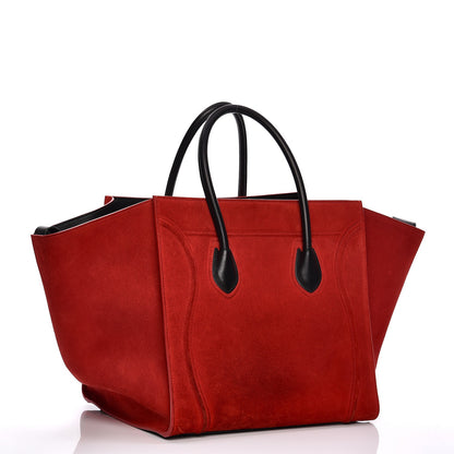 Celine Suede Medium Phantom Luggage Vermillion 3 of 17