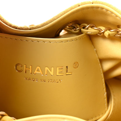 Chanel Suede Quilted Mini Chanel 25 Handbag Yellow 6 of 11
