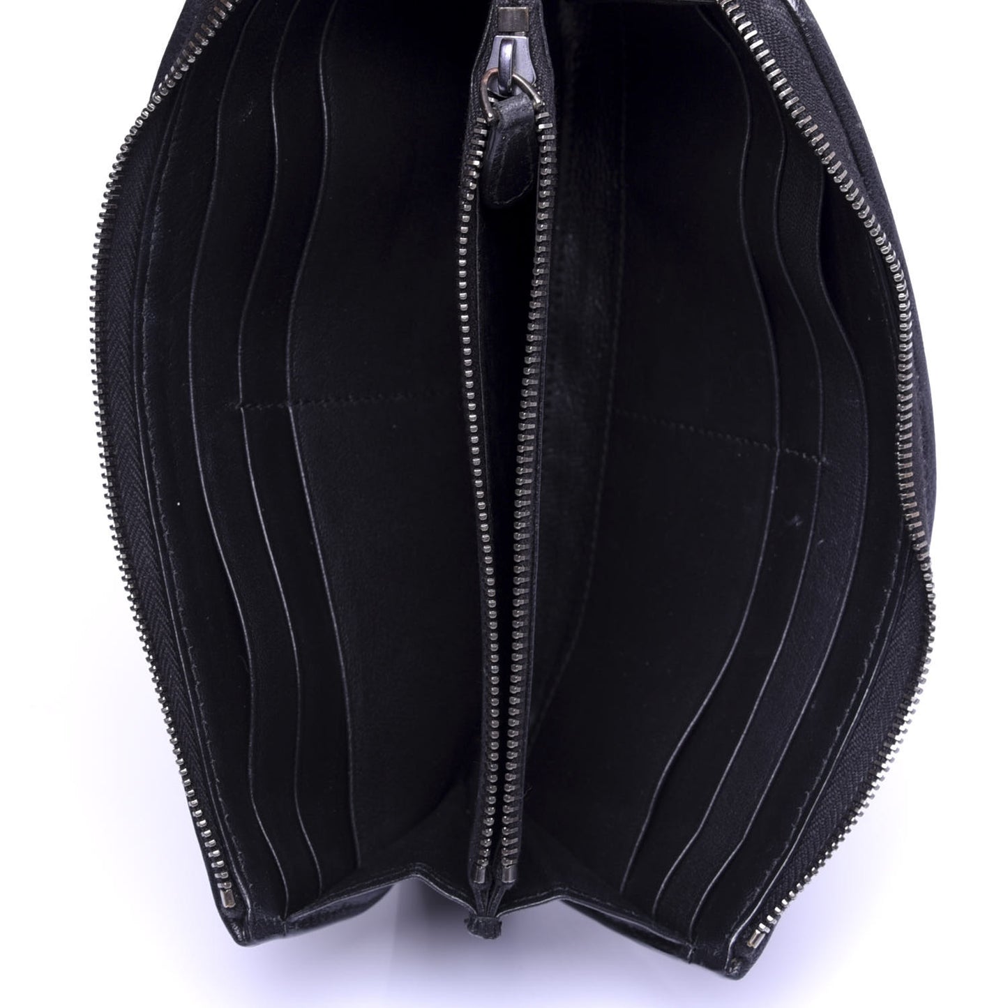 Nappa Intrecciato Zip Around Wallet Black