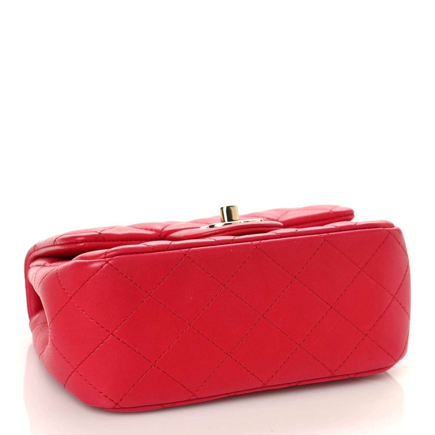 Lambskin Quilted Mini Square Flap Red
