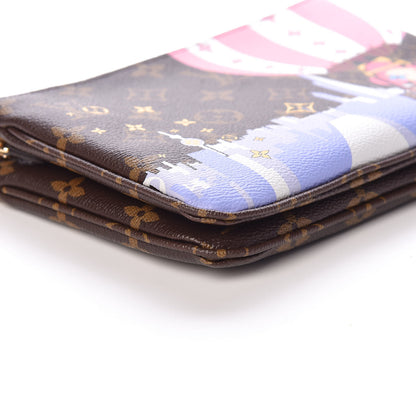 Louis Vuitton Monogram 2019 Christmas Animation Double Zip Pochette 8 of 10
