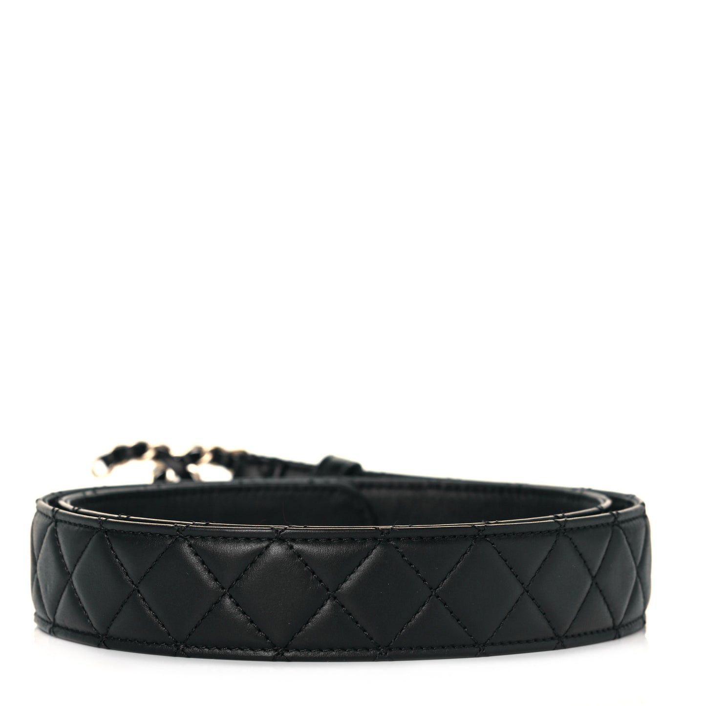 Lambskin Quilted CC Chain Belt 90 36 Black