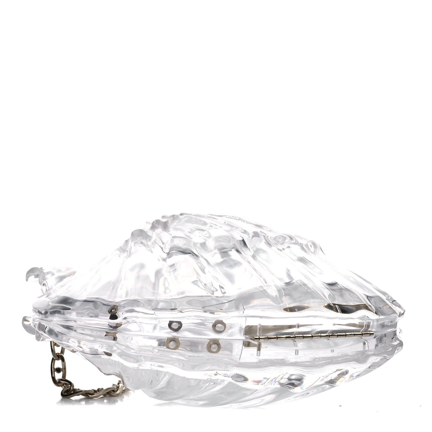 Plexiglass Evening On The Beach Shell Clutch Clear