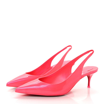 Christian Louboutin Patent Kate Sling 55 Pumps 39.5 Fluo Pink 3 of 8
