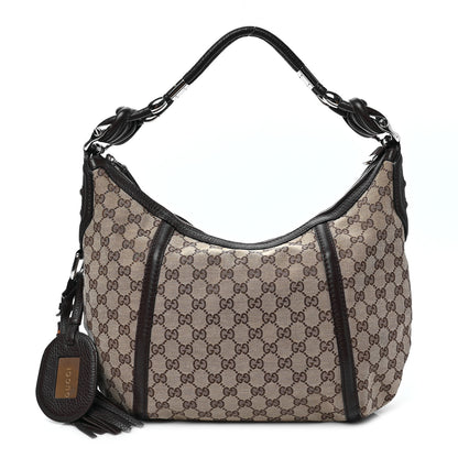Gucci Monogram Medium Techno Horsebit Hobo Brown 1 of 10