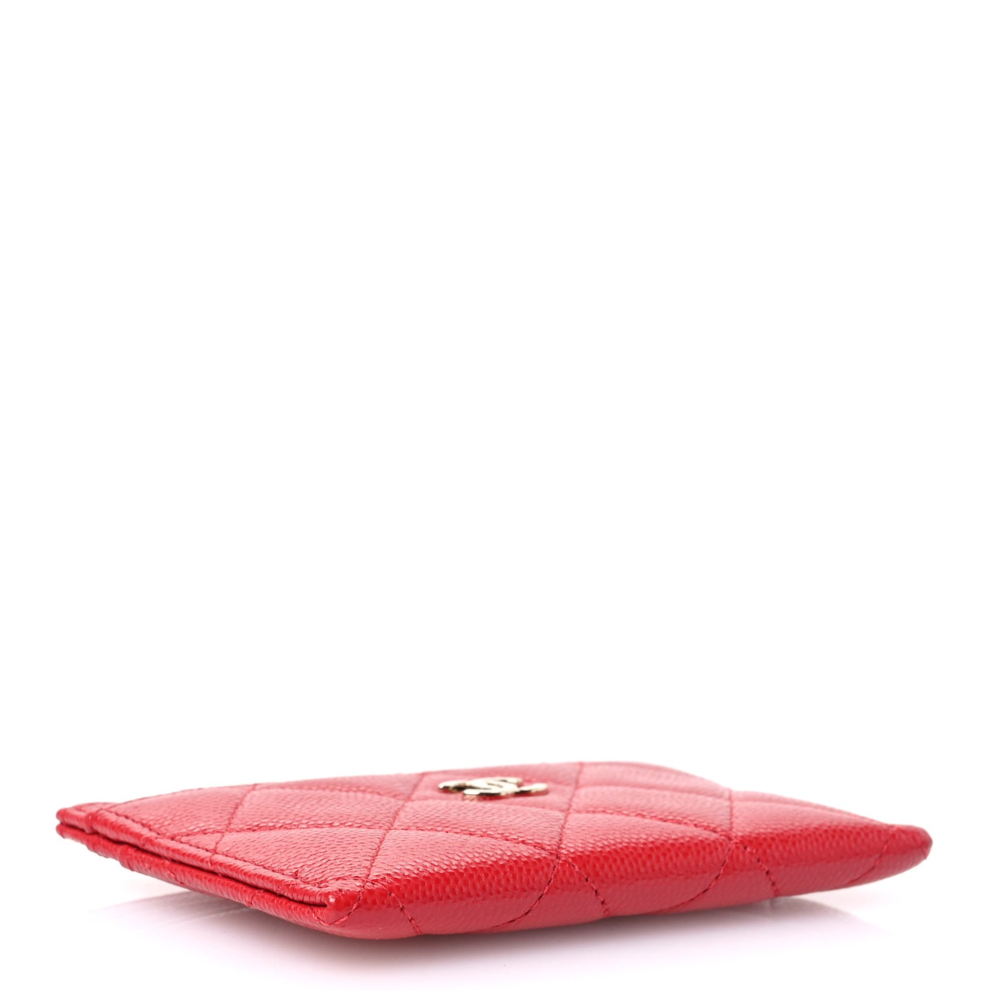 Caviar Quilted Card Holder Red