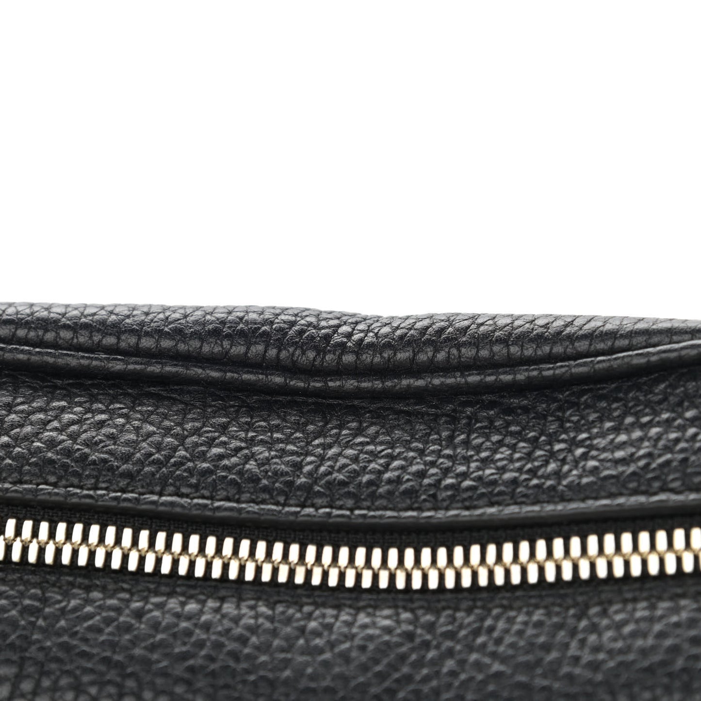 Pebbled Calfskin Small Soho Disco Bag Black