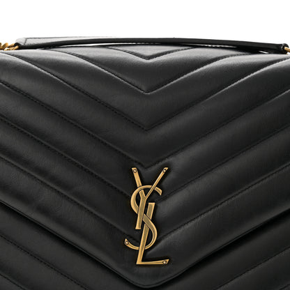 Saint Laurent Calfskin Y Quilted Monogram Large Loulou Chain Satchel Black 8 of 10