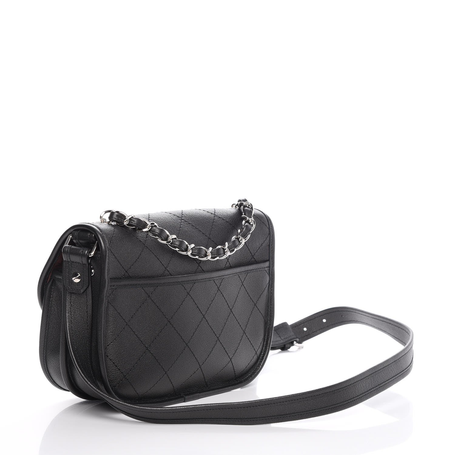 Chanel Calfskin Quilted Jungle Stroll Messenger Bag Black 3 of 8