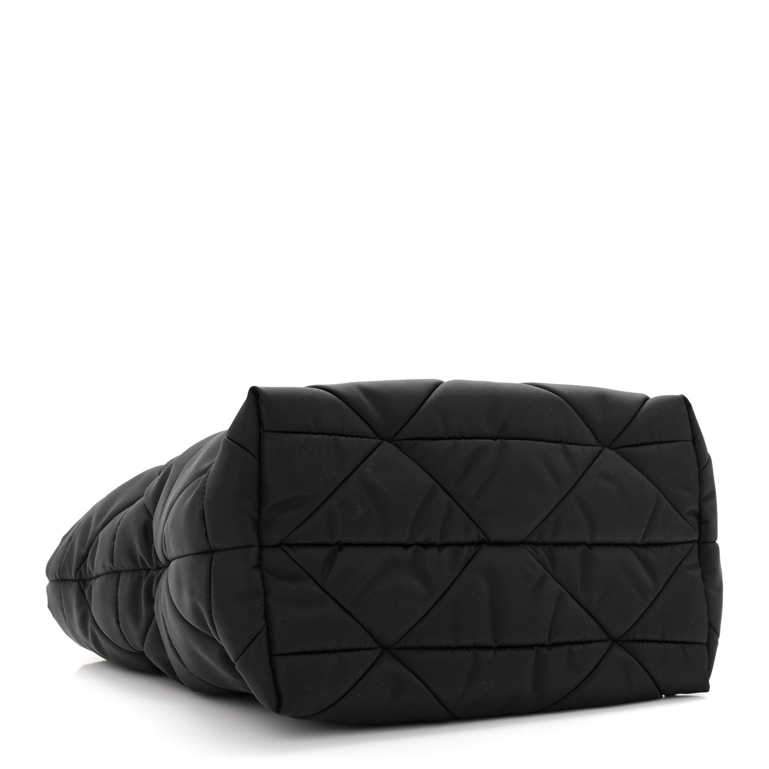 Prada Re-Nylon Nappa Triangle Quilted Padded Double Handled Zip Pocket Tote Black 4 of 12