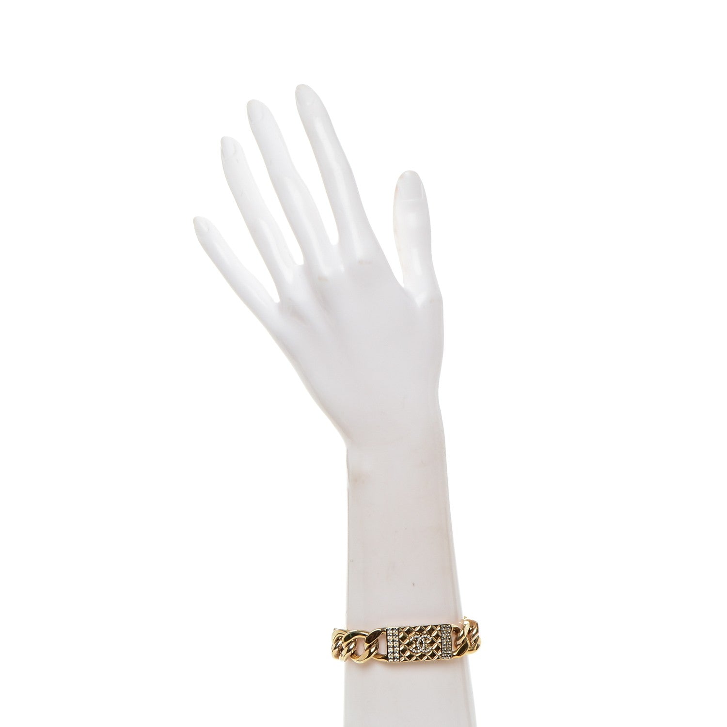 Chanel Crystal CC Chain ID Bracelet Gold 2 of 5
