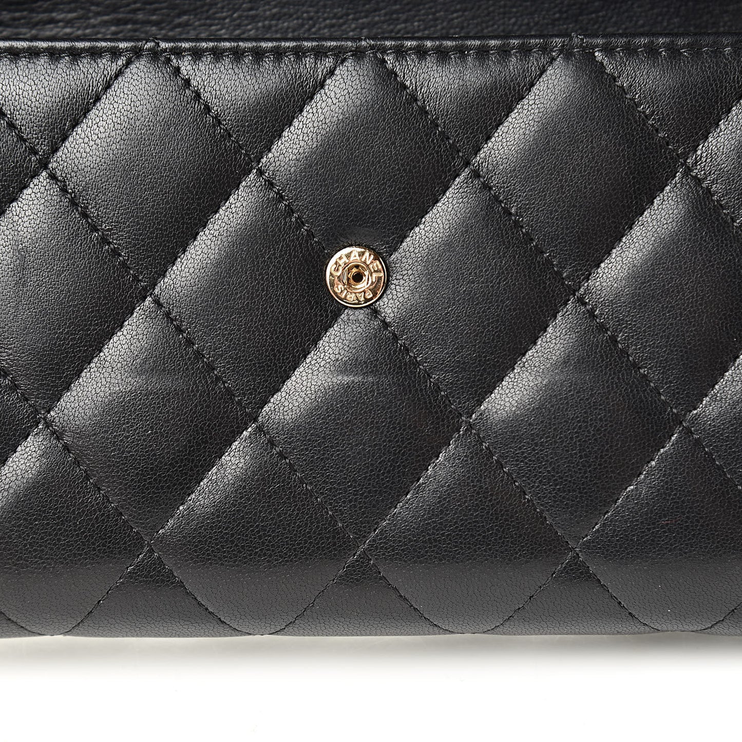 Lambskin Quilted Boy Flap Wallet Black