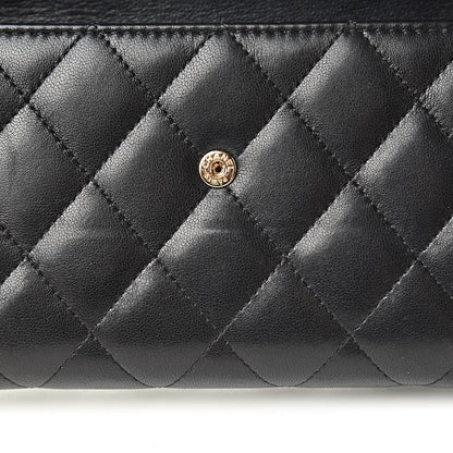 Chanel Lambskin Quilted Boy Flap Wallet Black 9 of 20