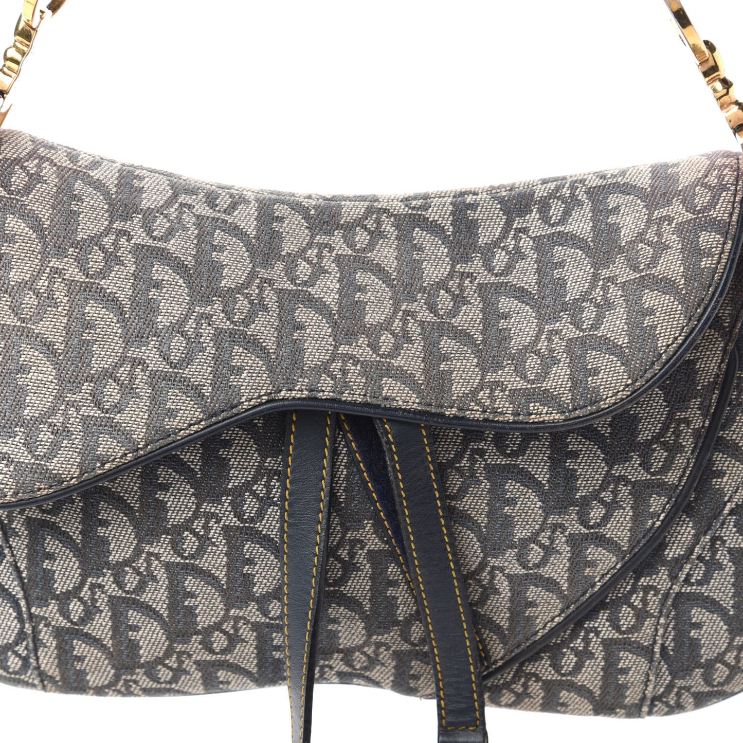 Monogram Double Saddle Bag Navy Blue