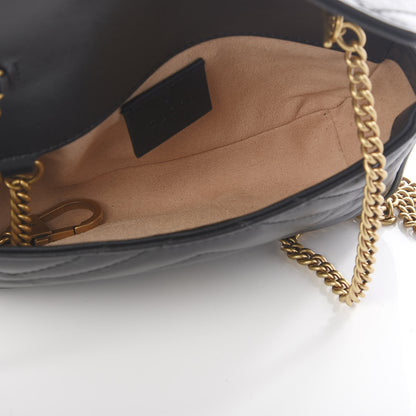 Gucci Calfskin Matelasse Super Mini GG Marmont Shoulder Bag Black 4 of 10