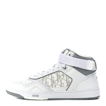Christian Dior Smooth Calfskin Oblique Galaxy Perforated Mens B27 Mid Top Sneakers 43 White Grey 1 of 9