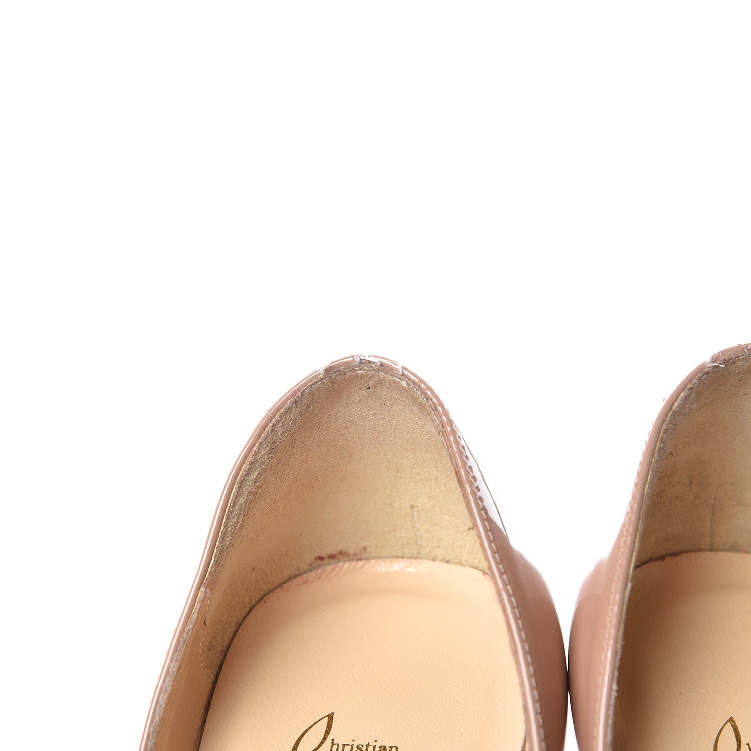Christian Louboutin Patent Lady Peep 150 Pumps 35 Nude 10 of 12