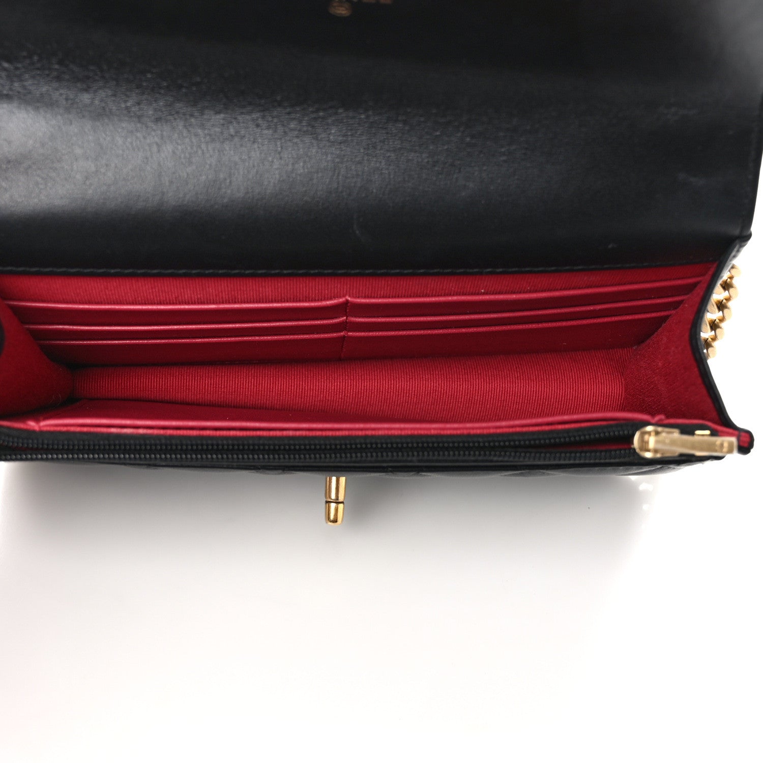 Chanel Lambskin Quilted Sweet Camellia Wallet on Chain WOC Black 5 of 11
