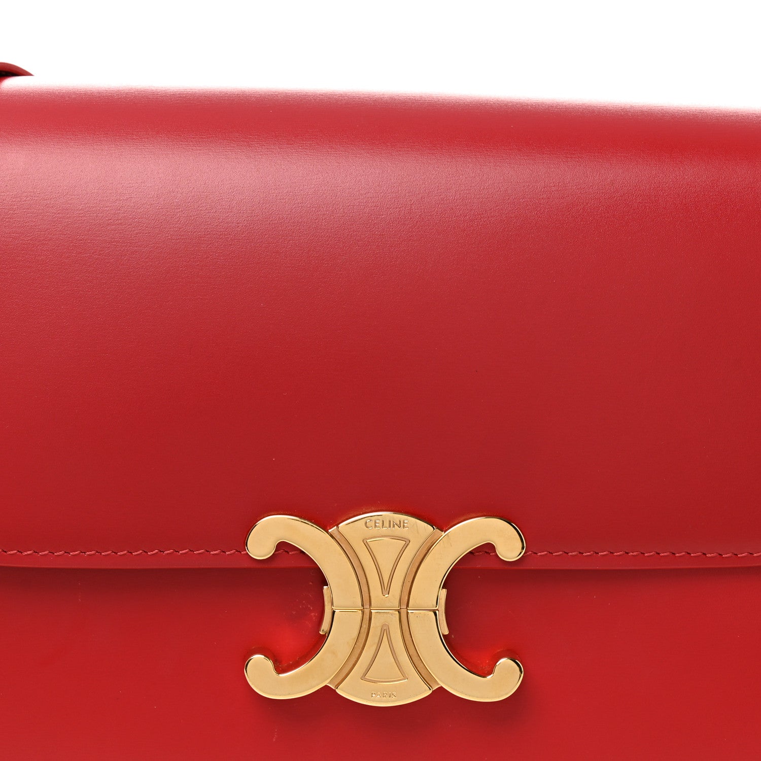Celine Shiny Calfskin Medium Triomphe Red 1778623 – FASHIONPHILE