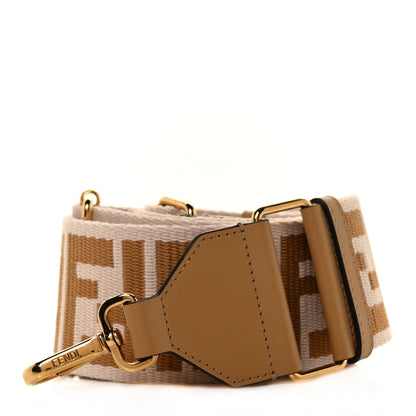Fendi Ribbon Vitello King FF 1974 Adjustable Strap You Poudre Cuoio Miele Scuro 1 of 5