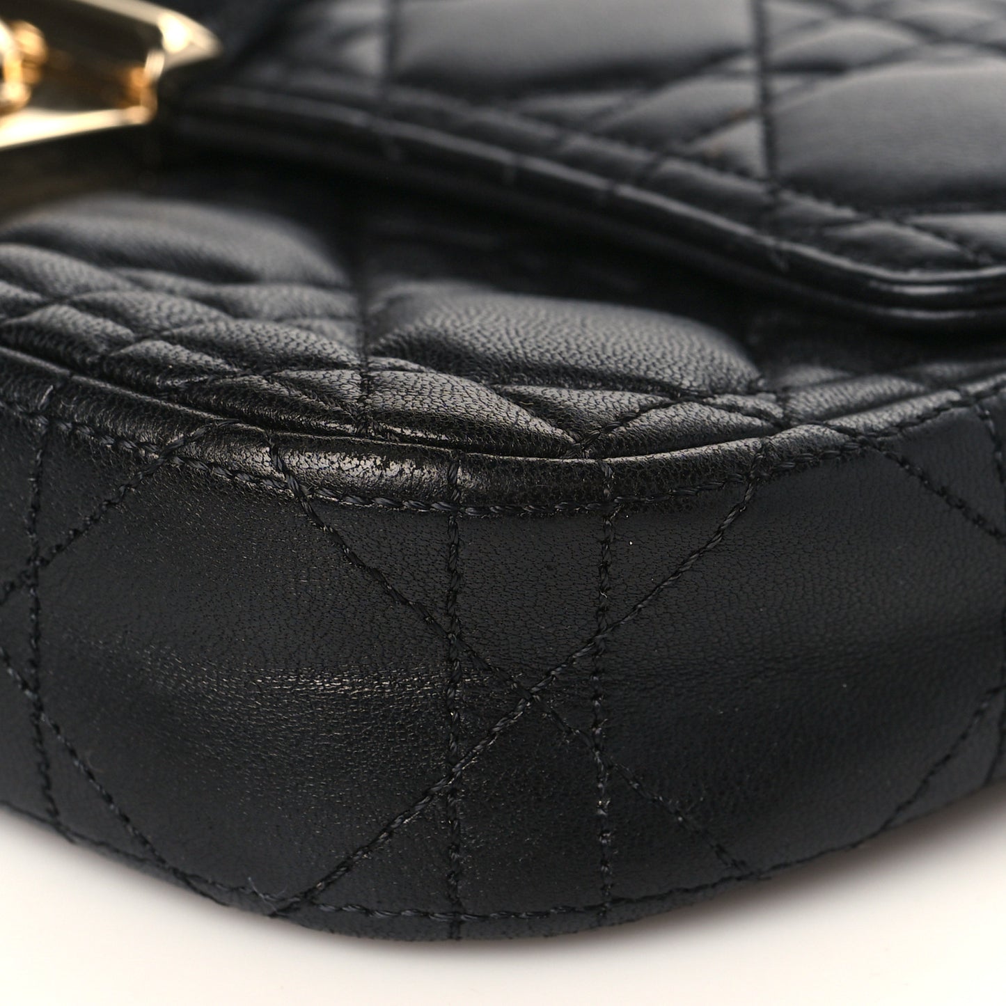 Lambskin Cannage Miss Dior Promenade Pouch Black