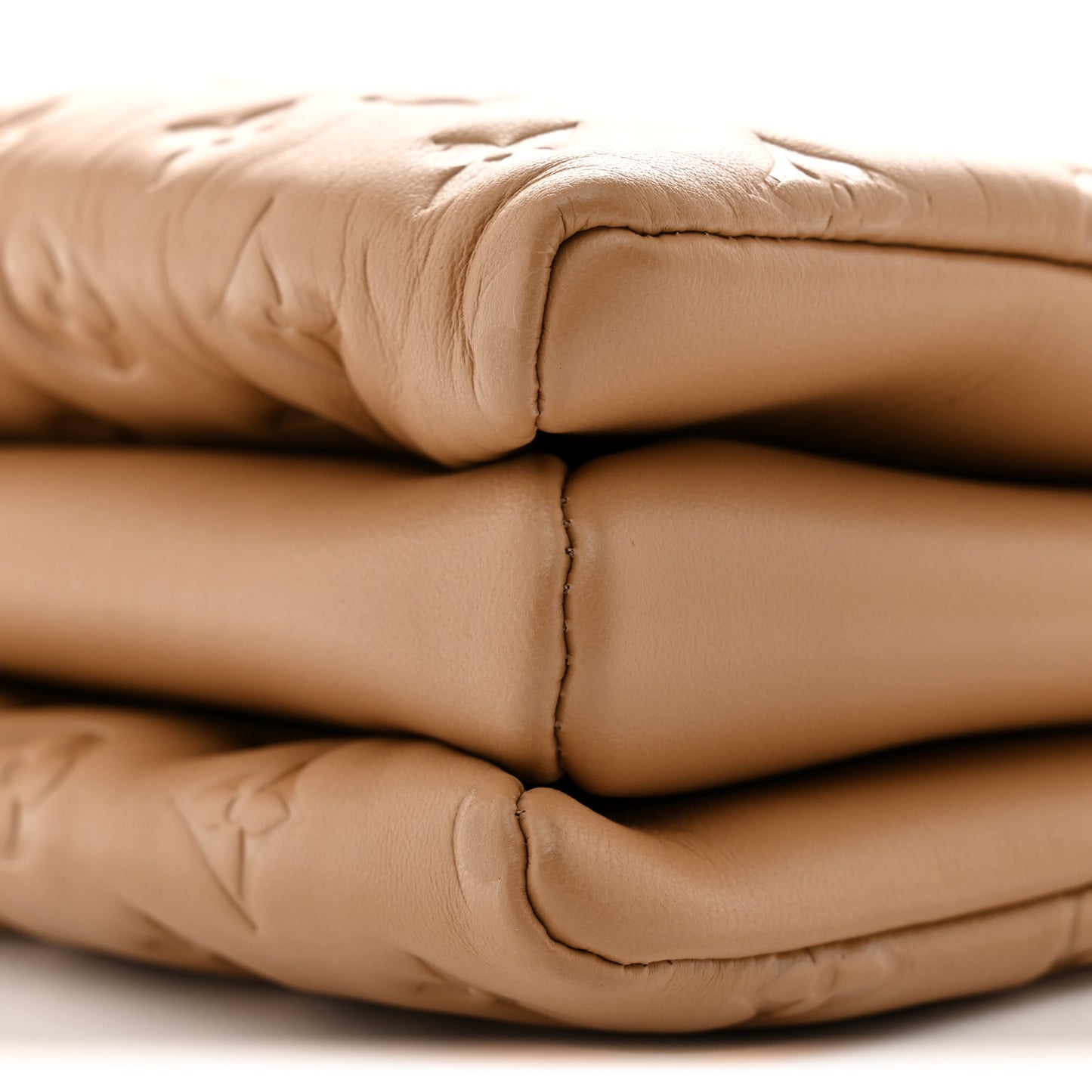 Lambskin Embossed Monogram Coussin PM Camel
