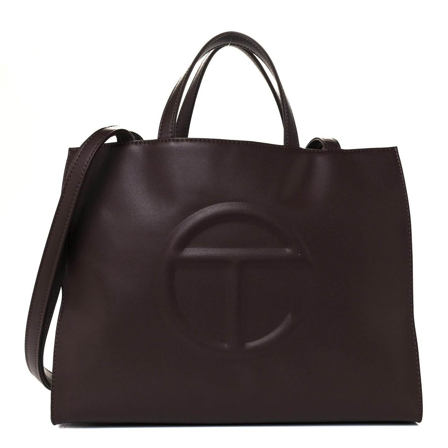 Vegan Leather Medium Shopping Bag Chocolate