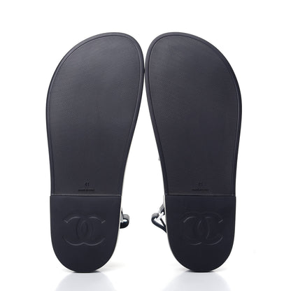 Chanel Rubber CC Dad Sandals 41 Navy 7 of 11
