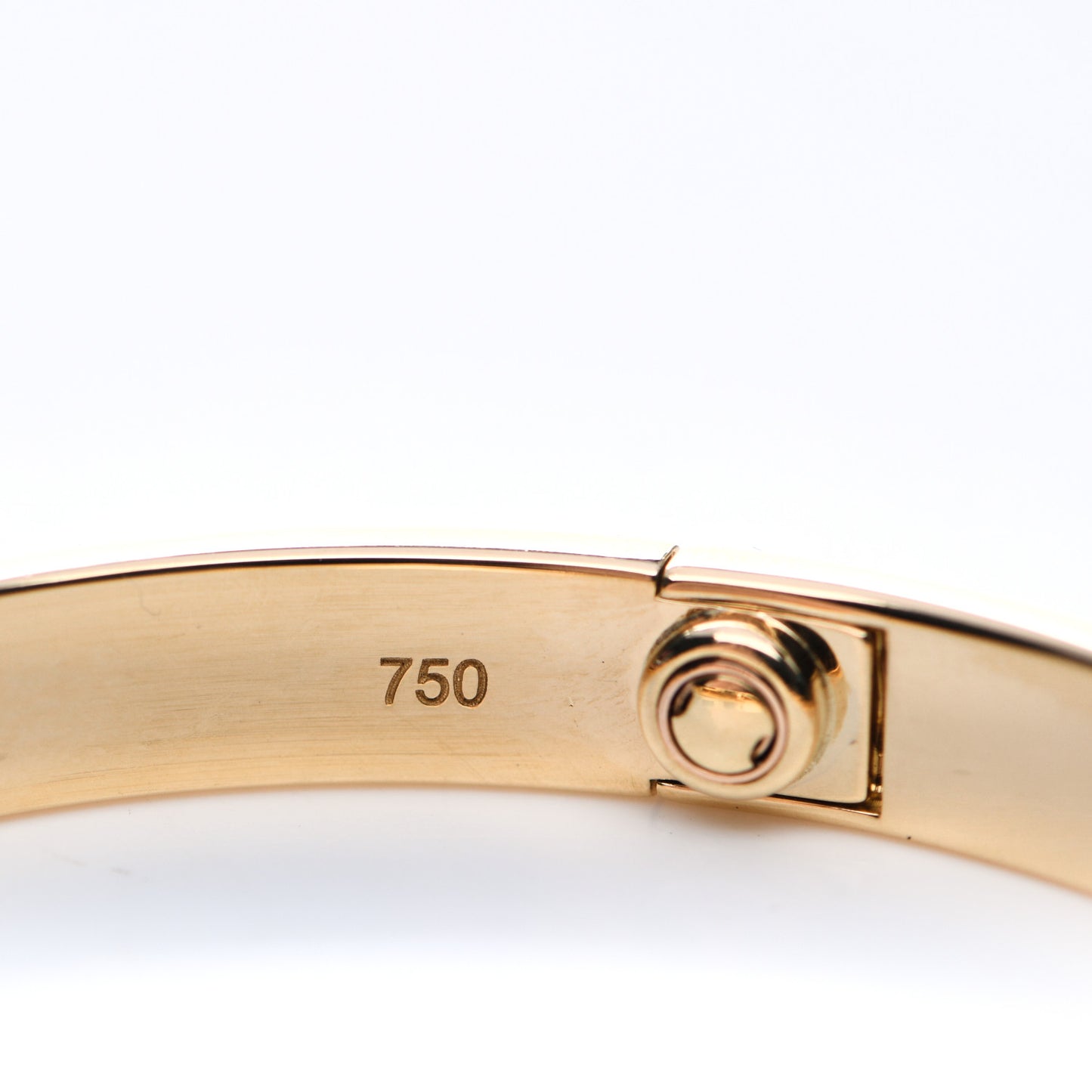 18K Yellow Gold 4 Diamond LOVE Bracelet 17