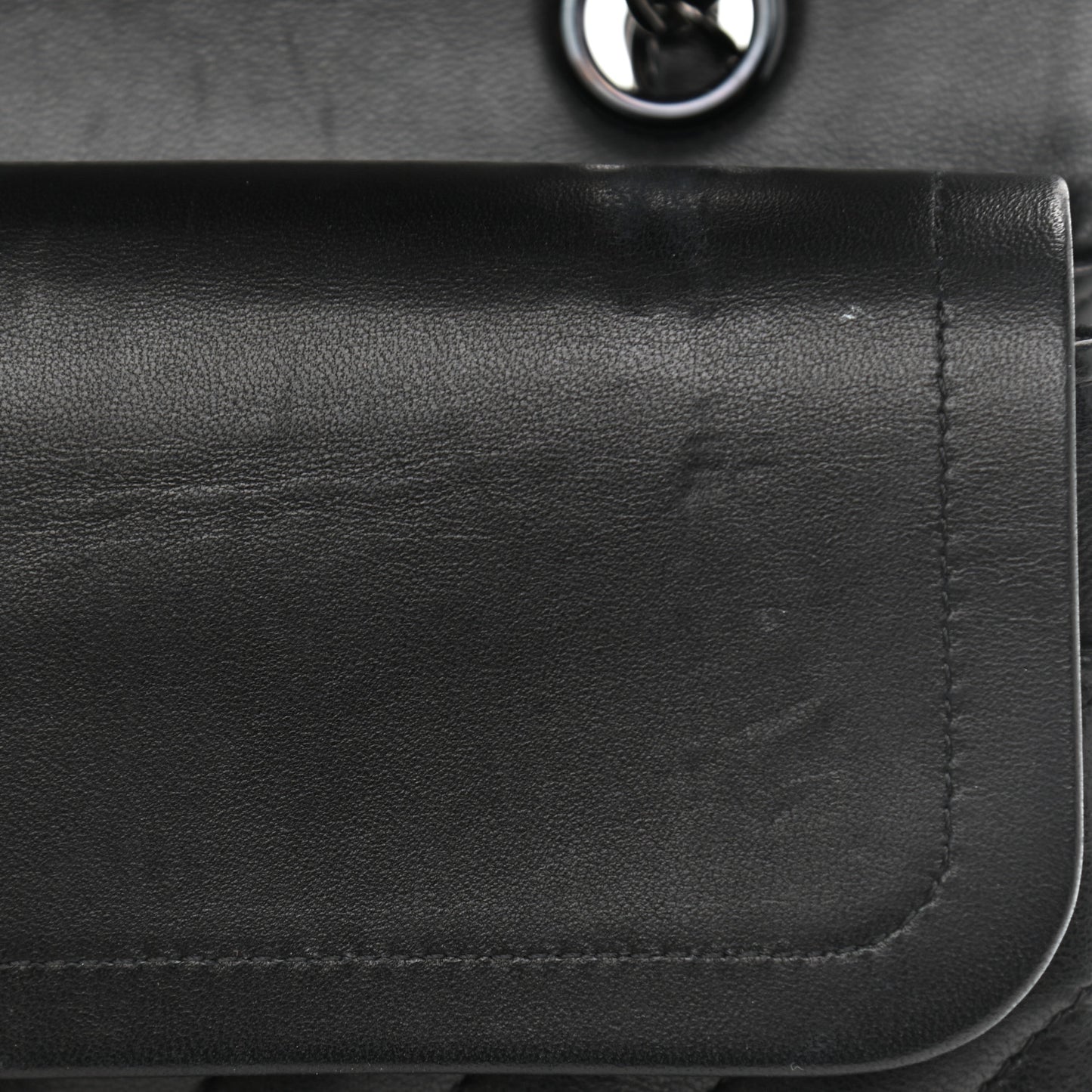 Lambskin Chevron Quilted Medium Double Flap So Black