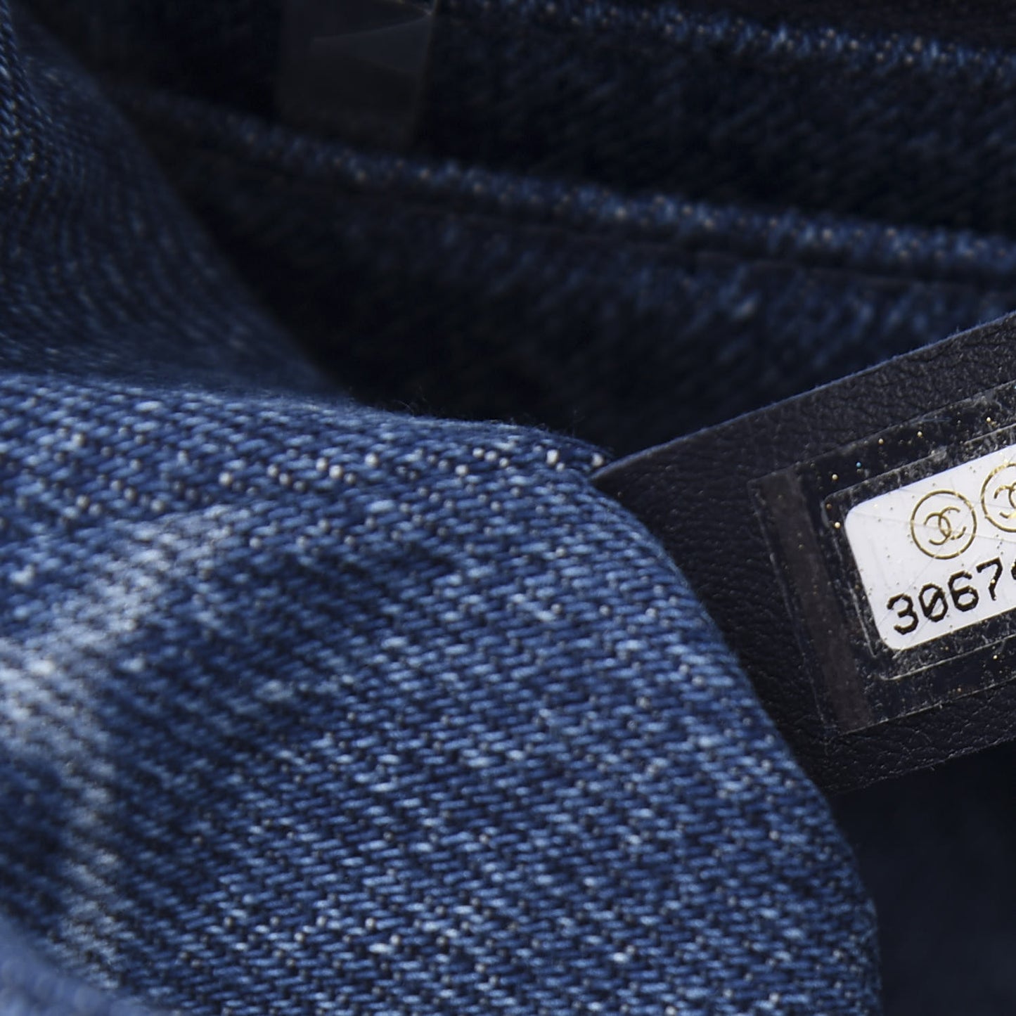 Denim CC Quilted Mini Square Flap Blue