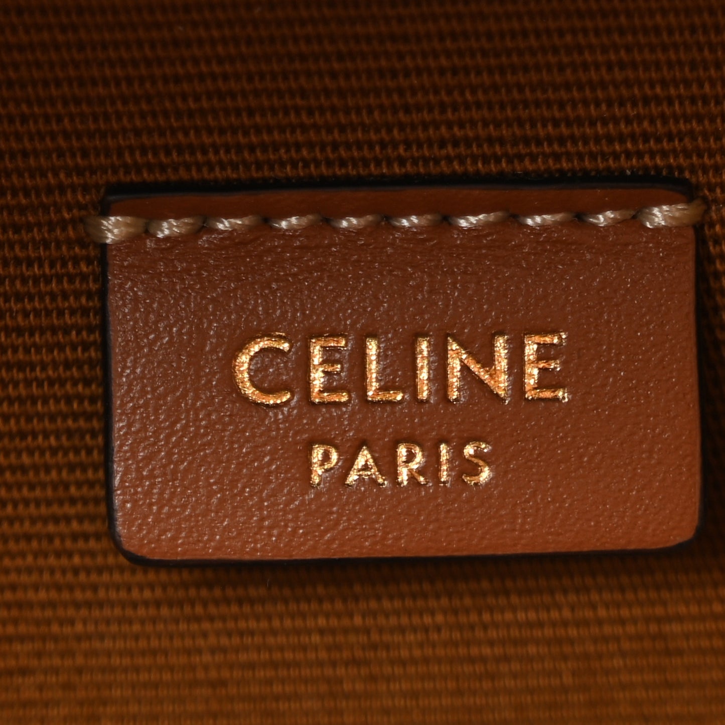 Triomphe Canvas Calfskin Cuir Box On Chain Tan