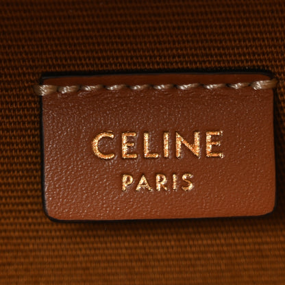 Celine Triomphe Canvas Calfskin Cuir Box On Chain Tan 5 of 10