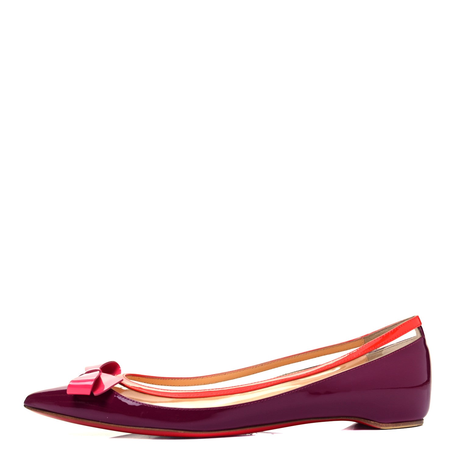 Christian Louboutin Patent PVC Suspendo Ballet Flats 38.5 Pink 1 of 7