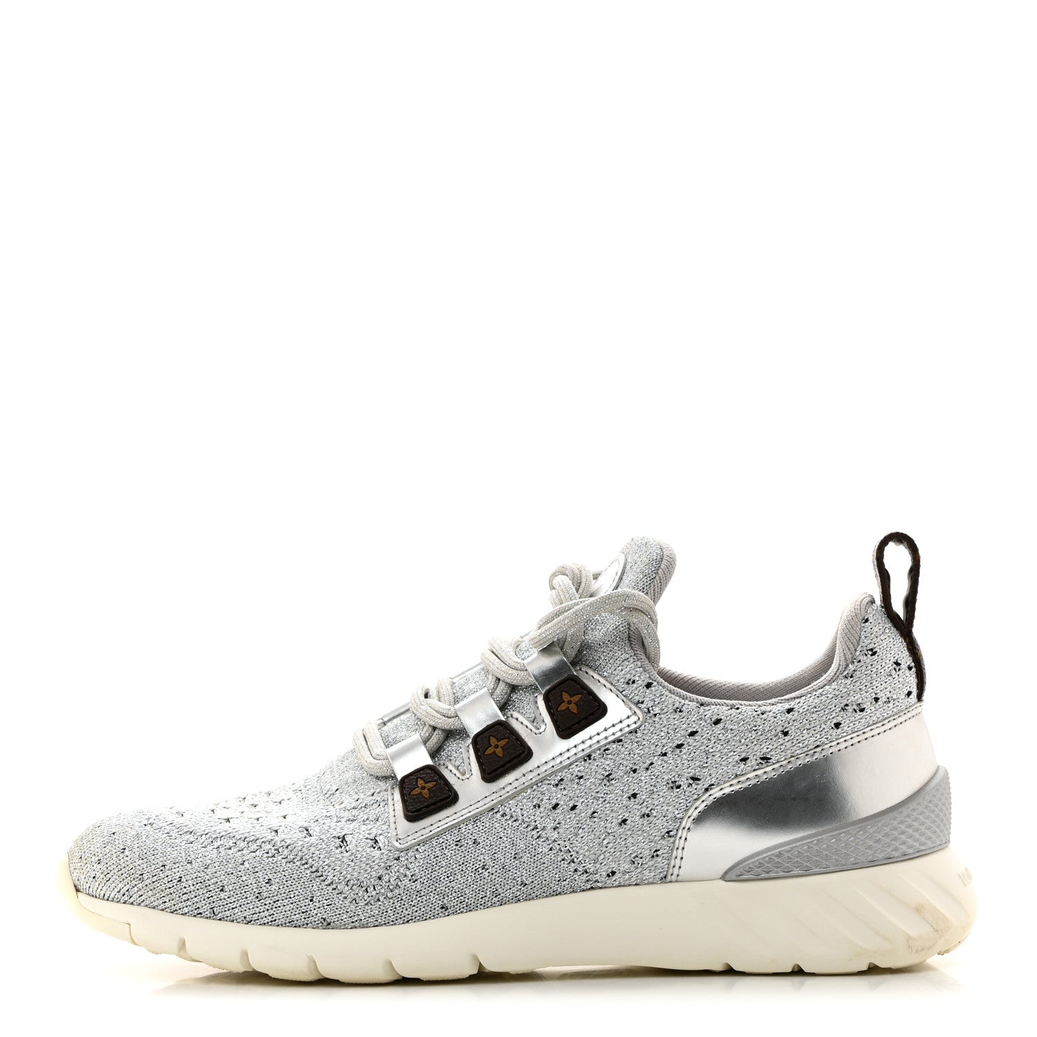 Louis Vuitton Technical Nylon Monogram Rubber Aftergame Sneakers 40 Silver 1 of 9