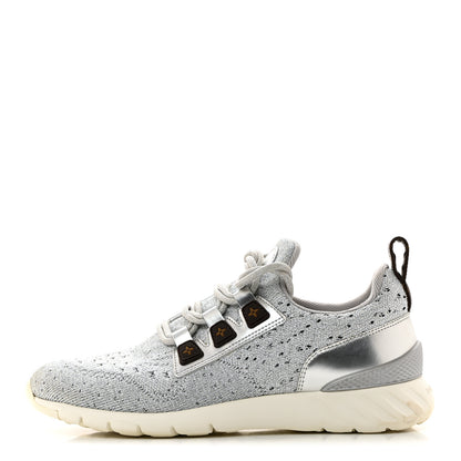 Louis Vuitton Technical Nylon Monogram Rubber Aftergame Sneakers 40 Silver 1 of 9