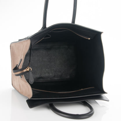 Celine Smooth Calfskin Suede Mini Tri-Color Luggage Almond 5 of 8