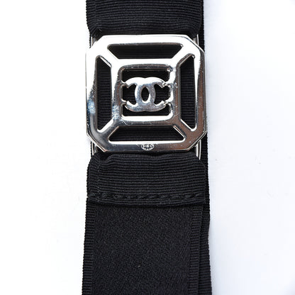 Chanel Crystal CC Cross Lanyard Necklace Black Silver 5 of 6