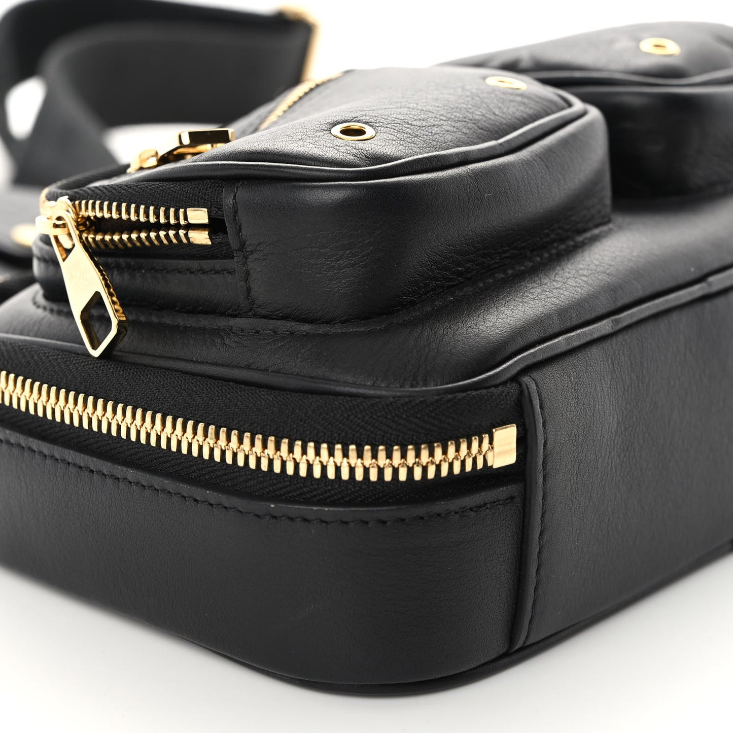 Calfskin Monogram Embossed Utility Crossbody Black