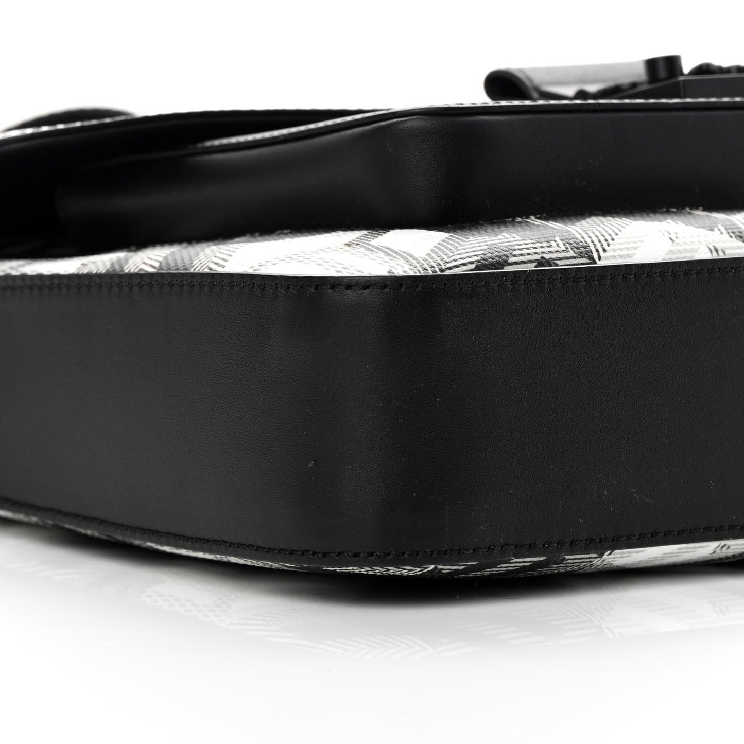 Canvas Nappa Cubic Monogram Millie Crossbody Black White