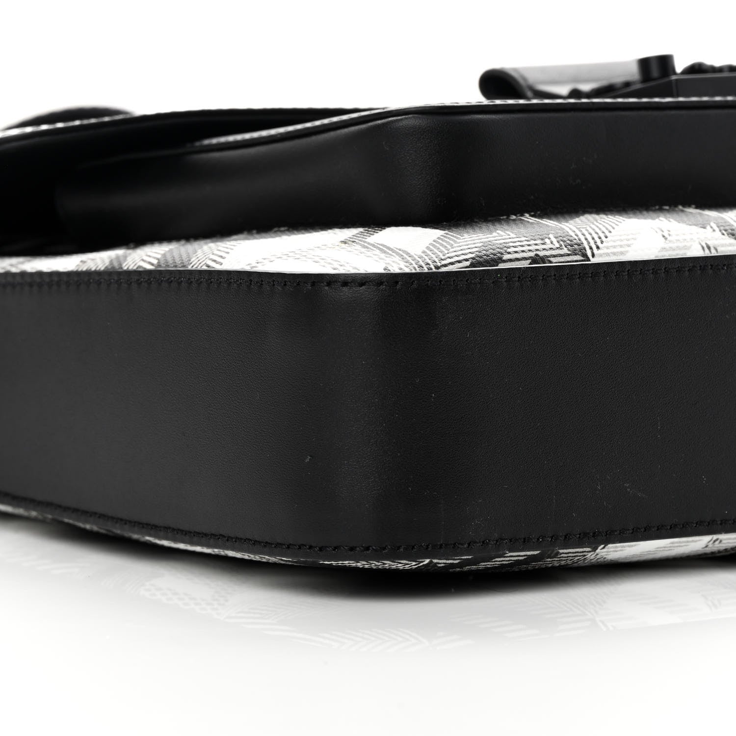 MCM Canvas Nappa Cubic Monogram Millie Crossbody Black White 9 of 13