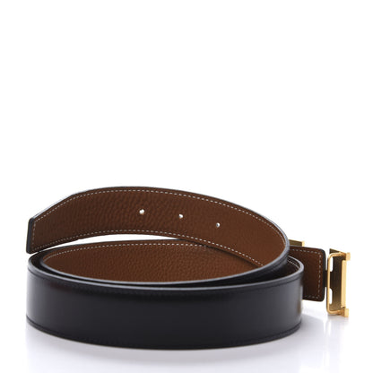 Hermes Box Togo 32mm H Belt 100 Black Gold 6 of 7
