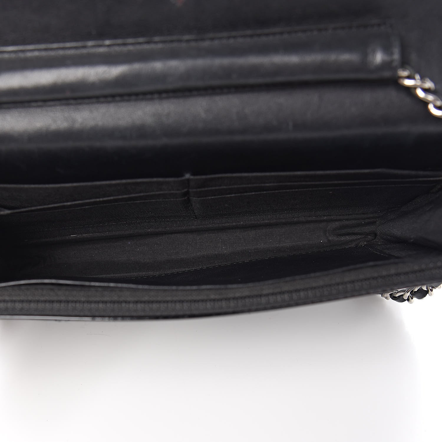 Chanel Patent Quilted Brilliant Wallet On Chain WOC Black 5 of 13