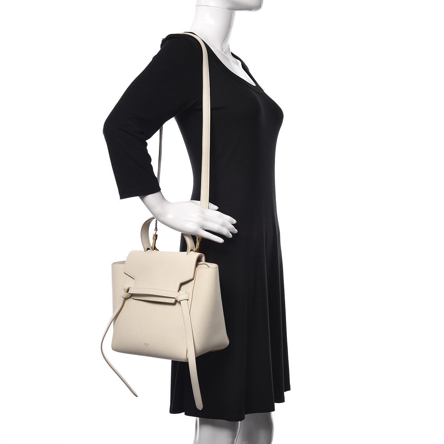 Celine Grained Calfskin Micro Belt Bag White 2 of 14