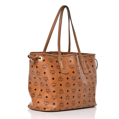 MCM Visetos Medium Liz Reversible Shopper Tote Cognac 6 of 31