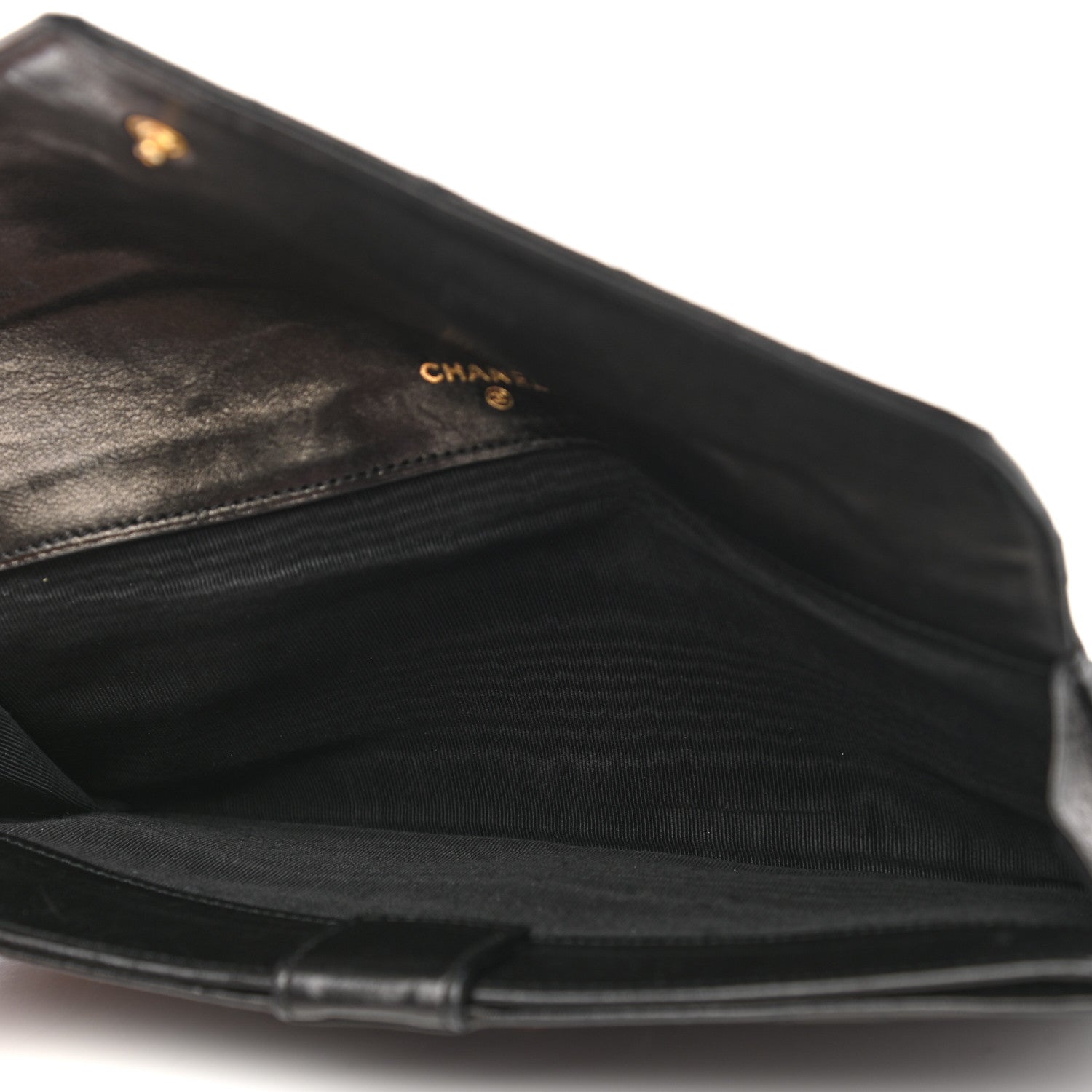 Chanel Lambskin Diamond Stitched Envelope Long Flap Wallet Black 5 of 9