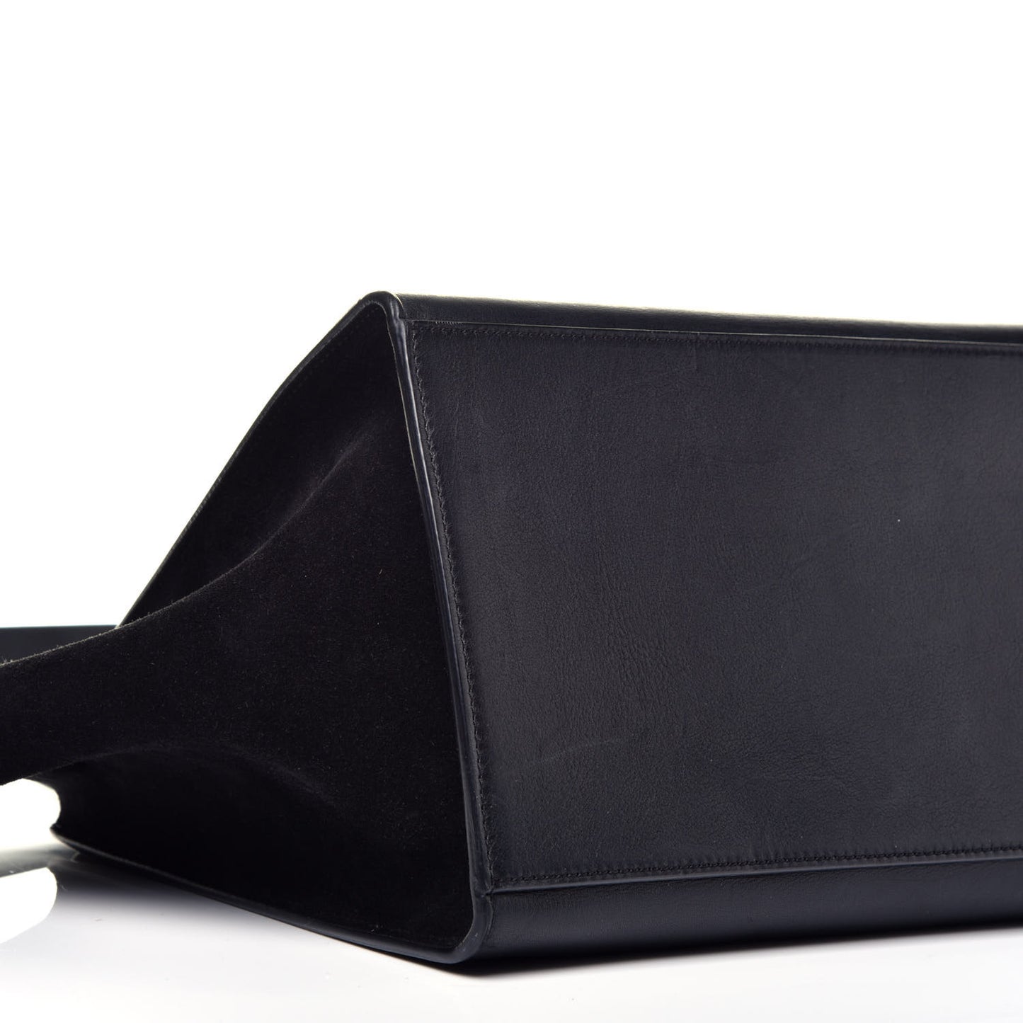 Crocodile Embossed Calfskin Suede Medium Trapeze Black