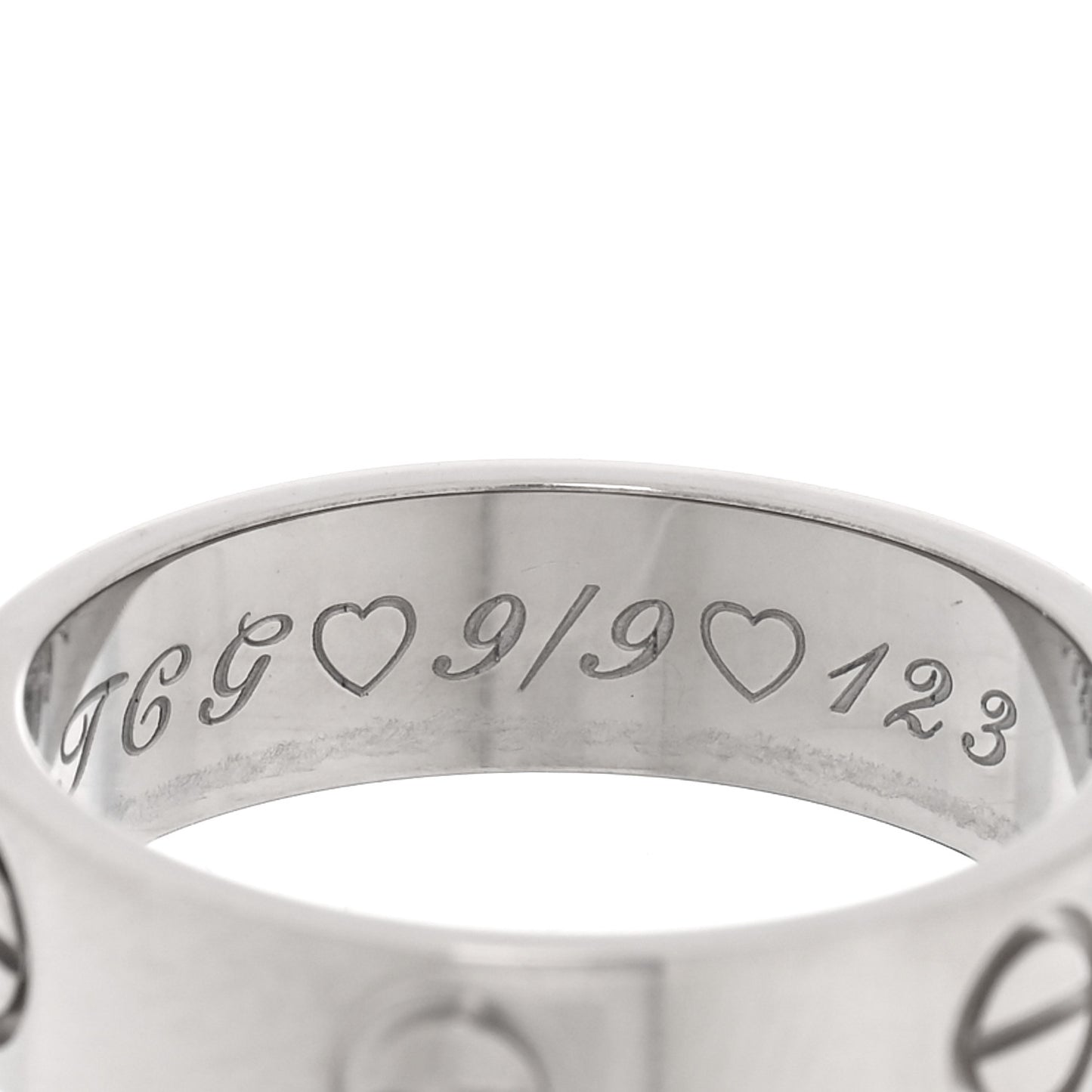 18K White Gold 5.5mm LOVE Ring 56 7.75