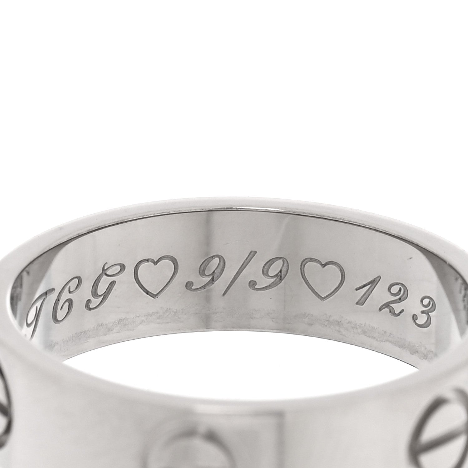 Cartier 18K White Gold 5.5mm LOVE Ring 56 7.75 5 of 6