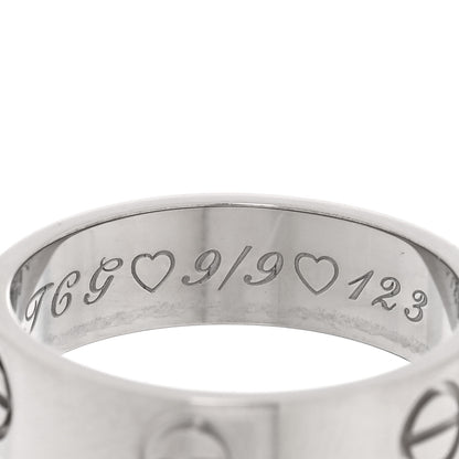 Cartier 18K White Gold 5.5mm LOVE Ring 56 7.75 5 of 6